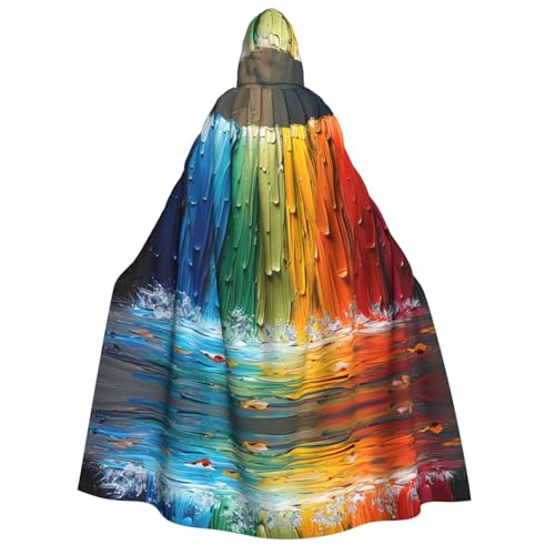 Xvfloreg Color Cascade Kapuzenumhang, hochauflösender Druck, neutraler Kapuzenumhang, Rollenspiel-Kostüm von XVFLOREG