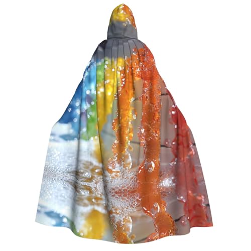 Xvfloreg Farbenfroher Wasserfluss-Umhang, hochauflösender Druck, neutraler Kapuzenumhang, Rollenspiel-Kostüm von XVFLOREG