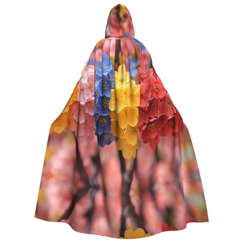 Xvfloreg Farbenfroher kleiner Blumen-Kapuzenumhang, hochauflösender, neutraler Kapuzenumhang, Rollenspiel-Kostüm von XVFLOREG