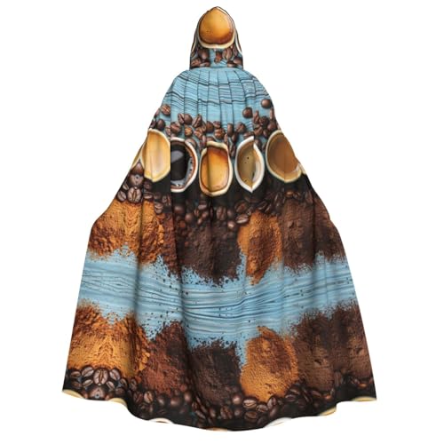 Xvfloreg Gourmet Kaffee mit Kapuze Cape, High-Definition Printed Neutral Hooded Cape, Rollenspiel Kostüm von XVFLOREG