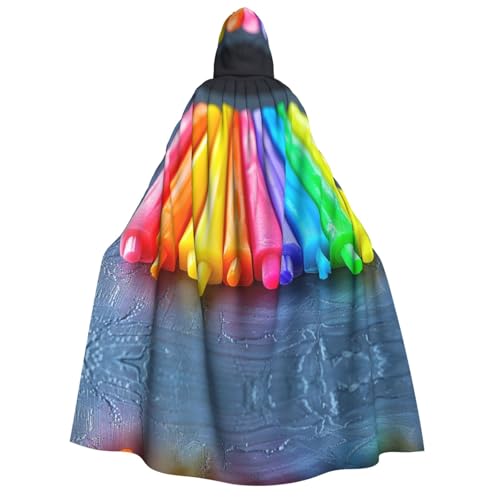 Xvfloreg Rainbow Candy Cape mit Kapuze, High-Definition Bedruckter Neutraler Umhang mit Kapuze, Rollenspiel-Kostüm von XVFLOREG