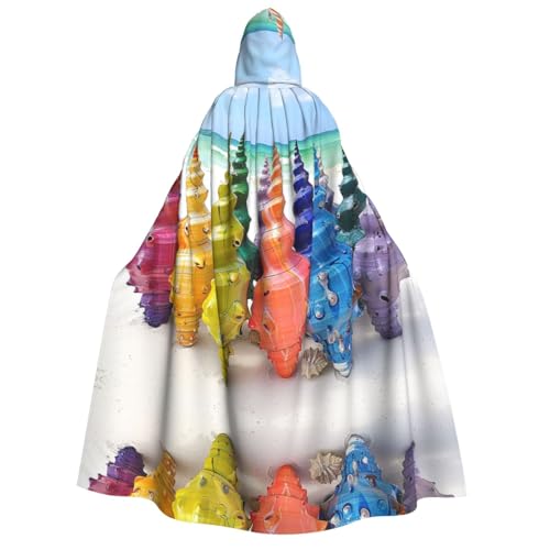 Xvfloreg Rainbow Conch Kapuzenumhang, High-Definition-bedruckter neutraler Kapuzenumhang, Rollenspiel-Kostüm Xvfloreg Rainbow Conch Kapuzenumhang, High-Definition-bedruckter neutraler Kapuzenumhang, Rollenspiel-Kostüm von XVFLOREG