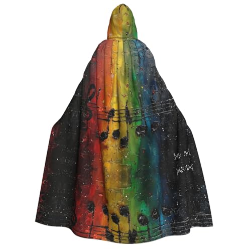 Xvfloreg Rainbow Notes Umhang mit Kapuze, hochauflösender, neutraler Kapuzenumhang, Rollenspiel-Kostüm von XVFLOREG