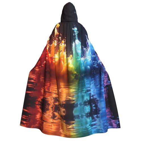 Xvfloreg Rainbow Waves Kapuzenumhang, High-Definition-bedruckter neutraler Kapuzenumhang, Rollenspiel-Kostüm von XVFLOREG