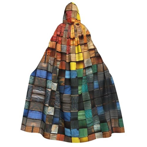 Xvfloreg Regenbogen-Mosaik-Kapuzenumhang, High-Definition-bedruckter neutraler Kapuzenumhang, Rollenspiel-Kostüm Xvfloreg Regenbogen-Mosaik-Kapuzenumhang, High-Definition-bedruckter neutraler Kapuzenumhang, Rollenspiel-Kostüm von XVFLOREG