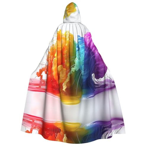 Xvfloreg Regenbogen Quallen Kapuzenumhang High-Definition Gedruckt Neutral Kapuzenumhang Rollenspiel Kostüm von XVFLOREG