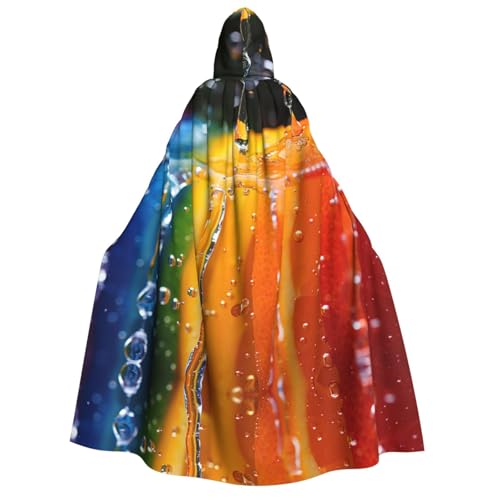 Xvfloreg Regenbogen Regen Kapuzenumhang High-Definition Gedruckt Neutral Kapuzenumhang Rollenspiel Kostüm von XVFLOREG