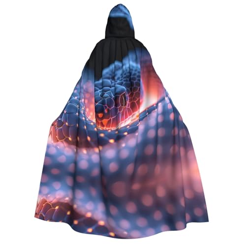 Xvfloreg The Glowing Snake Hooded Cape, High-Definition Printed Neutraler Umhang mit Kapuze, Rollenspiel-Kostüm von XVFLOREG