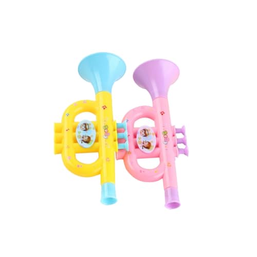 2pcs Plastik Trompete Spielzeug Babymusik Horn Hooter Spielzeug Frühes Musikinstrument Bildungsspielzeug für Kinder zufällige Farbe. von XVHOAB