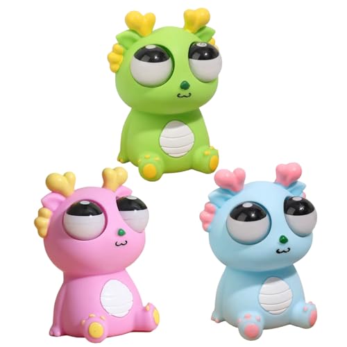 3pcs Squeeze Spielzeug, Augenpoping Dragon Stress Relief Toy lustiger Augapfel Burst Dragon für Geburtstagsgeschenke, Party bevorzugt Stress Squeep Toy von XVHOAB