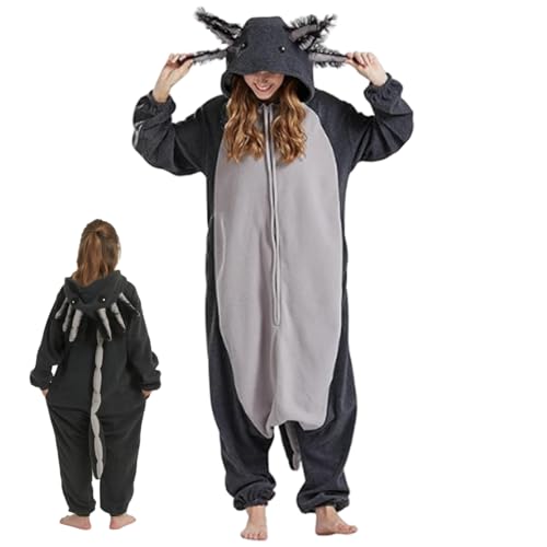 Axolotl Kostüm für Erwachsene weiches niedliches Fleece -Hoode -Cosplay -Tierstez von XVHOAB