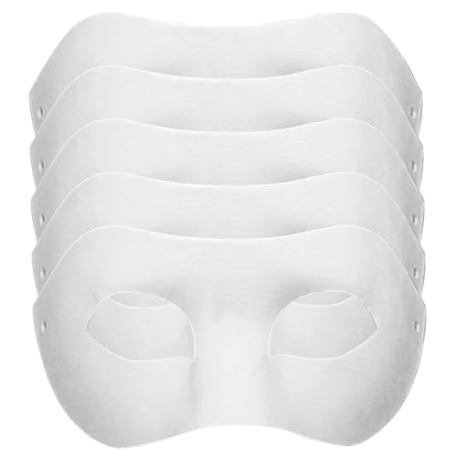 Blank Maske 5pcs 8 x 4 Zoll Pulp Paper Mache Maske Weiße Papiermasken für Handwerksdien -Maskerade -Maskenkostüm für lustige Partykunstprojekte Performances von XVHOAB