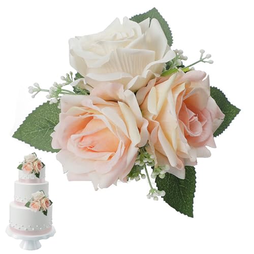 Blumenkuchen Toper künstlicher Rosenkuchen Dekorationen Lady Topper für Hochzeit Brautdusche Jubiläums Geburtstagsfeier Kuchen Blumenkuchen Toper künstlicher Rosenkuchen Dekorationen Lady Topper für Hochzeit Brautdusche Jubiläums Geburtstagsfeier Kuchen von XVHOAB