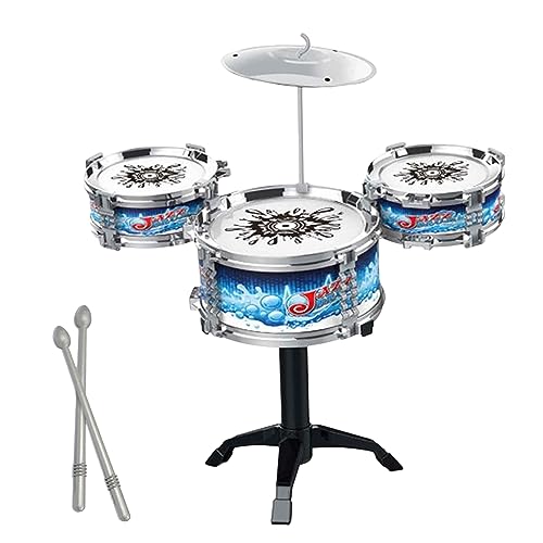 Kids Drum Set 19 Zoll großes kleines Kleinkind-Drum Set mit Becken, Klammer und Drumsticks Musikinstrumente Spielzeug Geschenk für Kleinkind im Alter von 0: 2 Verbesserung der Hand-Auge-Koordination von XVHOAB
