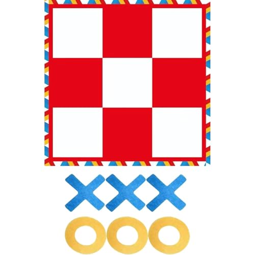 Tic Tac Toe Game Outdoor, 47 x 47 Zoll tragbarer Riese Tic Tac Toe, lustige Outdoor -Spiele für Kinder, Familie von XVHOAB