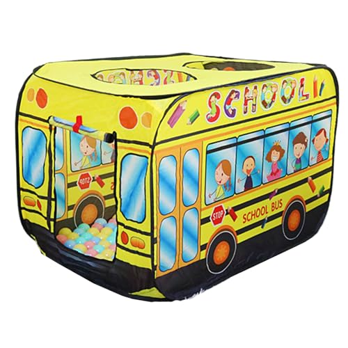 Up -Zelt für Kinder, Faltbare Oxford -Stoff -Schulbus -Zelt mit 3 Öffnungen, 44x26x30 Zoll großes Spiel, Spielhaus für Kleinkinder, Jungen und Mädchen Geschenke von XVHOAB