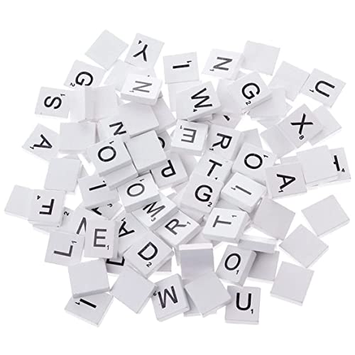 XVHOAB 【100pcs】 Weiße Holzspänen DIY English Alphabet Puzzle Alphabetisierung Quadrate Baby Intellektuelle Entwicklung Holzchips 【Weiß】 von XVHOAB
