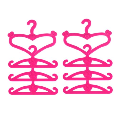 XVHOAB 12pcs Puppentuchbügel Herz-Form 2 3/8 Zoll rosa - RAUMY Style DULLS Accessoires von XVHOAB