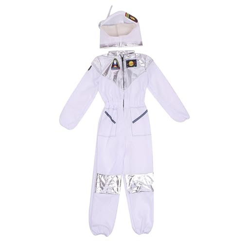 XVHOAB 1Set Space Anzug Kostüm Kids Polyester Stechy Kids Space Anzug Crew Hals Kleinkind Halloween Jumpsuit für Cosplay -Geburtstagsgeschenke Blau, L. von XVHOAB