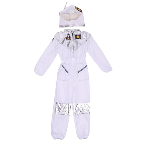 XVHOAB 1Set Space Anzug Kostüm Kids Polyester Stechy Kids Space Anzug Crew Hals Kleinkind Halloween Jumpsuit für Cosplay -Geburtstagsgeschenke Blau, s von XVHOAB