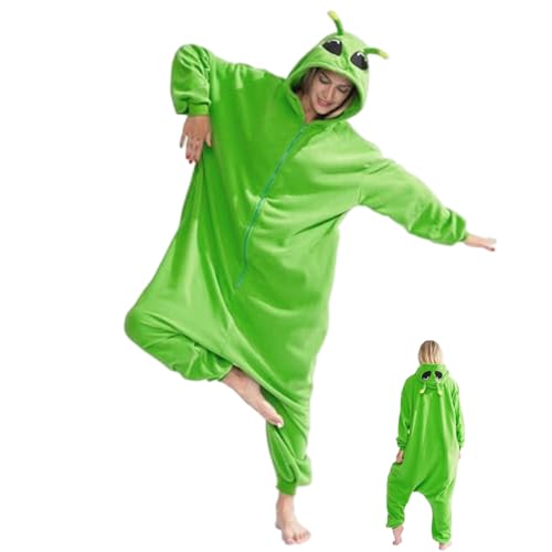 XVHOAB 1pc Alien Kostüm Erwachsener, niedlicher Cartoon Alien Onesie Halloween Kostüme, weicher Erwachsenen -Strampler Pyjama für Frauen und Männer. XVHOAB 1pc Alien Kostüm Erwachsener, niedlicher Cartoon Alien Onesie Halloween Kostüme, weicher Erwachsenen -Strampler Pyjama für Frauen und Männer. von XVHOAB
