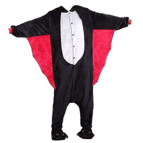 XVHOAB 1pc Bat Hoodie, weiches Flanellfledermauskostüm, warmes Cartoon Damen-Onesie Pyjamas mit Knopf für Winter Home Halloween Cosplay, 155-165 cm. XVHOAB 1pc Bat Hoodie, weiches Flanellfledermauskostüm, warmes Cartoon Damen-Onesie Pyjamas mit Knopf für Winter Home Halloween Cosplay, 155-165 cm. von XVHOAB
