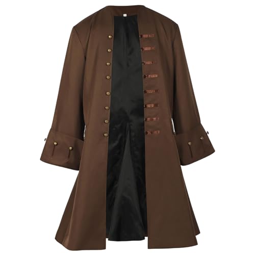 XVHOAB 1pc Piratenmantel mittelalterlicher Piratenmantel Männer Steampunk -Outfit Captain Adult Halloween Cosplay Kostüm Carnival Kostüm XL XVHOAB 1pc Piratenmantel mittelalterlicher Piratenmantel Männer Steampunk -Outfit Captain Adult Halloween Cosplay Kostüm Carnival Kostüm XL von XVHOAB