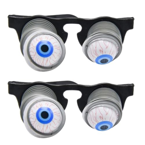 XVHOAB 2pcs droupy Augenbrillen aus Brillen Spring Augapfel Brillen Lustige Brille mit Augapfel für Halloween Kostümparty Witz knifflige Streichprops. von XVHOAB