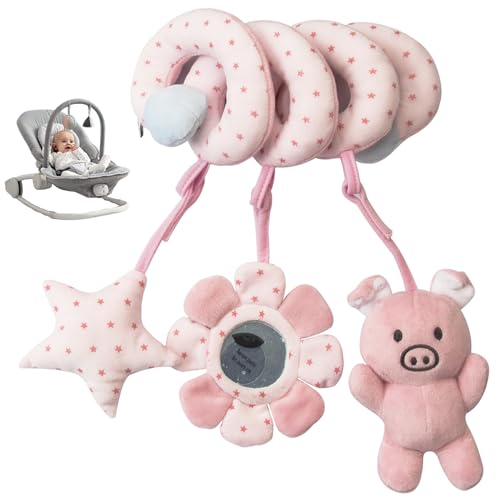 XVHOAB Autositzspielzeug für Babys 0-6 Monate Junge spiralförmige lustige Babybettspielzeug mit Rasseln früh Bildung Carsat für Neugeborene Jungen Mädchen, Schwein XVHOAB Autositzspielzeug für Babys 0-6 Monate Junge spiralförmige lustige Babybettspielzeug mit Rasseln früh Bildung Carsat für Neugeborene Jungen Mädchen, Schwein von XVHOAB