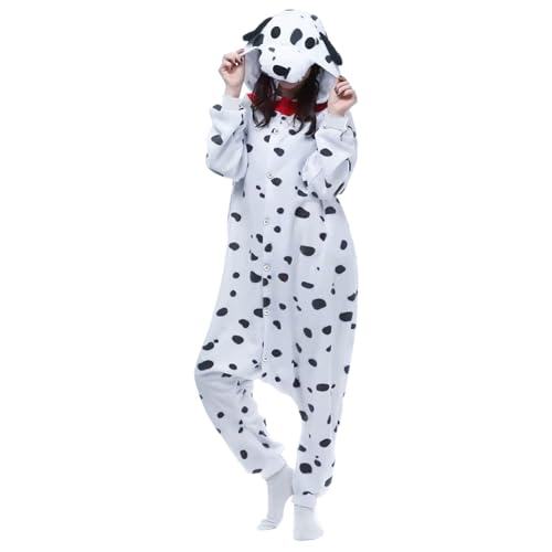XVHOAB Dalmatiner Kostüm Erwachsene weiche Bequeme Kapuze Erwachsene Beisie Pyjama für Frauen und Männer, s von XVHOAB
