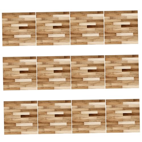 XVHOAB Dollhouse Wallpaper 12pcs 4 x 4 Miniaturpuppenhouse Fußboden Simulation Holz Getreide Puppenhaus Tapete Schale und Stick DIY Accessoires für Küchenbad Wohnzimmer von XVHOAB