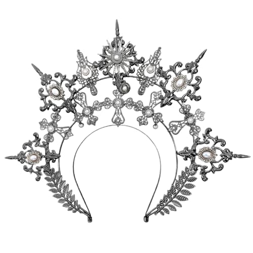 XVHOAB Goddess Headpiece, 3 Tier Baroque Saint Goddess Crown, Black Crown Headband for Women Cosplay Hair AccessoriesGoddess Headpiece XVHOAB Goddess Headpiece, 3 Tier Baroque Saint Goddess Crown, Black Crown Headband for Women Cosplay Hair AccessoriesGoddess Headpiece von XVHOAB