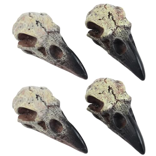 XVHOAB Ravenschädel für Schmuck Halskette 4PCS Halloween Simulation Gothic Raven Figurin gruseliger 2, 36 -Zoll -Harz -Hängedekoration. von XVHOAB