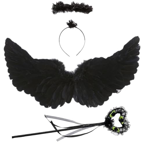 XWDEEX Engel Kostüm Damen, 3PCS Engelsflügel Wings Engel Outfits Amor Kinder Für Faschings kostüme Federflügel Engel Engel Kostüm Damen Mit Heiligenschein Für Halloween Karneval Geburtstag Party XWDEEX Engel Kostüm Damen, 3PCS Engelsflügel Wings Engel Outfits Amor Kinder Für Faschings kostüme Federflügel Engel Engel Kostüm Damen Mit Heiligenschein Für Halloween Karneval Geburtstag Party von XWDEEX