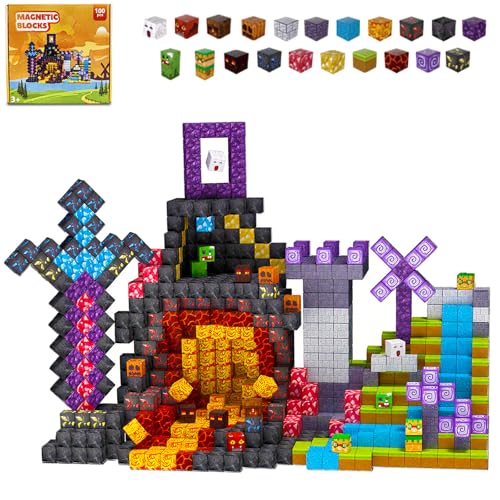 XWUX Magnetische Bausteine 100 Stück, Bauen Deine Magnetische Welt Vulkanische Lava Edition, Förderspielzeug Kinderspiele Geschenk für Jungen und Mädchen, Magnetbausteine für Kinder ab 3 Jahren XWUX Magnetische Bausteine 100 Stück, Bauen Deine Magnetische Welt Vulkanische Lava Edition, Förderspielzeug Kinderspiele Geschenk für Jungen und Mädchen, Magnetbausteine für Kinder ab 3 Jahren von XWUX