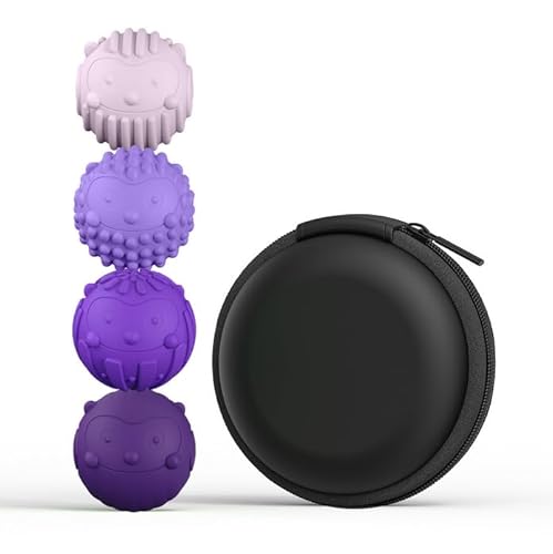 Magnetische Fidget Toys 4pcs, Magnet Anti Stress Spielzeug Kinder magnetische Fidget bälle aus Silikon magnetkugeln Silicone Sensory Toy für Erwachsene Kinder Stress Magnet Balls, Violett von XXHUO