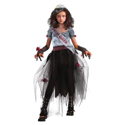 XXLOG Zombie-Königin-Kostüm für Mädchen, Halloween-Kostüme für Kinder, Zombie-Prinzessin-Kostüm (Größe L (10-12 Jahre) von XXLOG