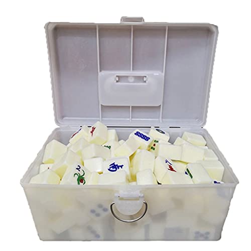 HSAN Mah Jong Chinesisches Mahjong-Spielset, tragbarer Acryl-Mahjong mit 3 Würfeln und einer Windanzeige, 146 Steinwürfel für chinesisches Spiel, bester Spielkamerad (Farbe: C, Größe: 40#) von XXZY
