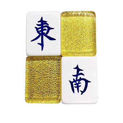 XXZY Chinesisches Mahjong Set Tragbare Kristall Acryl groß Mahjong klassischen chinesischen Stil Spiel Mahjong tolles Geschenk (Farbe: gelb, Größe: 40 #) von XXZY