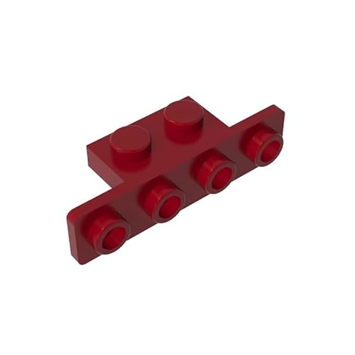 10201 Scharnierplattenhalterung, 1x2-1x4, abgerundete Ecken, GDS-638, kompatibel mit Lego-Bausteinen, Farbe:Dunkelrot 154 von XYEIUGO
