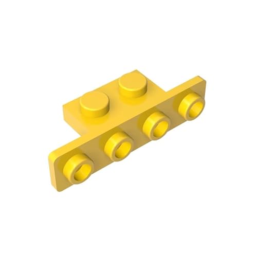 10201 Scharnierplattenhalterung, 1x2-1x4, abgerundete Ecken, GDS-638, kompatibel mit Lego-Bausteinen, Farbe:Gelb 24 von XYEIUGO