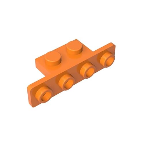 10201 Scharnierplattenhalterung, 1x2-1x4, abgerundete Ecken, GDS-638, kompatibel mit Lego-Bausteinen, Farbe:Orange 106 von XYEIUGO