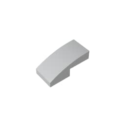 11477 Gewölbte Ziegelsteine, gebogen, 2x1, ohne Nieten [1/2 Bogen], 50 Stück, GDS-656, kompatibel mit Lego-Bausteinen, Farbe:Hellgrau 194 von XYEIUGO