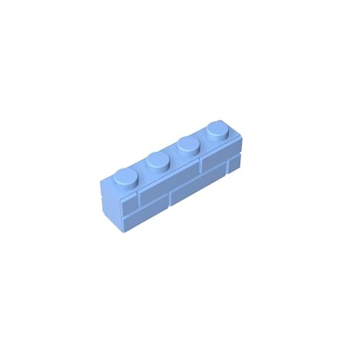 15533 Basic Bricks Brick Special 1x4 mit Mauerziegelprofil, 50 Stück, GDS-632, kompatibel mit Lego Bausteinen, Farbe:Babyblau 212 von XYEIUGO