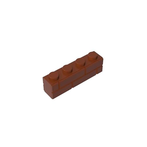 15533 Basic Bricks Brick Special 1x4 mit Mauerziegelprofil, 50 Stück, GDS-632, kompatibel mit Lego Bausteinen, Farbe:Braun 192 von XYEIUGO