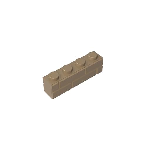 15533 Basic Bricks Brick Special 1x4 mit Mauerziegelprofil, 50 Stück, GDS-632, kompatibel mit Lego Bausteinen, Farbe:Dunkelbeige 138 von XYEIUGO
