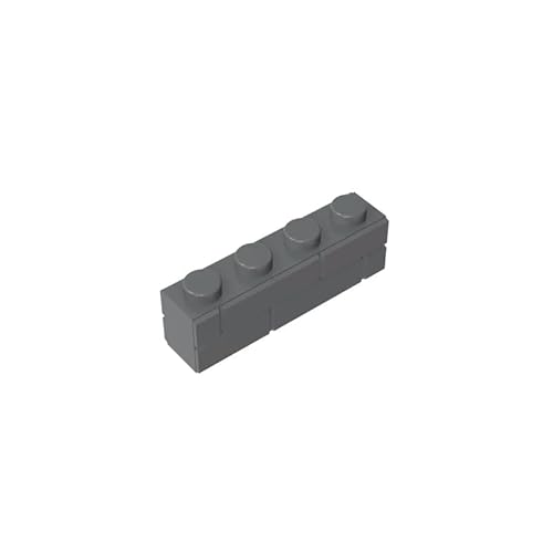15533 Basic Bricks Brick Special 1x4 mit Mauerziegelprofil, 50 Stück, GDS-632, kompatibel mit Lego Bausteinen, Farbe:Dunkelgrau 199 von XYEIUGO