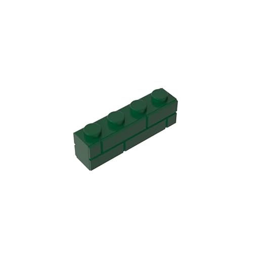 15533 Basic Bricks Brick Special 1x4 mit Mauerziegelprofil, 50 Stück, GDS-632, kompatibel mit Lego Bausteinen, Farbe:Dunkelgrün 141 von XYEIUGO