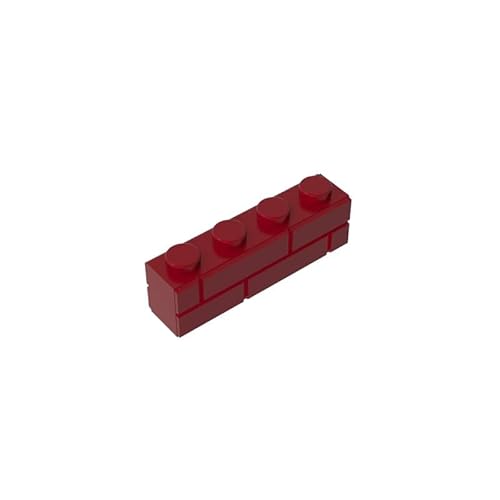 15533 Basic Bricks Brick Special 1x4 mit Mauerziegelprofil, 50 Stück, GDS-632, kompatibel mit Lego Bausteinen, Farbe:Dunkelrot 154 von XYEIUGO