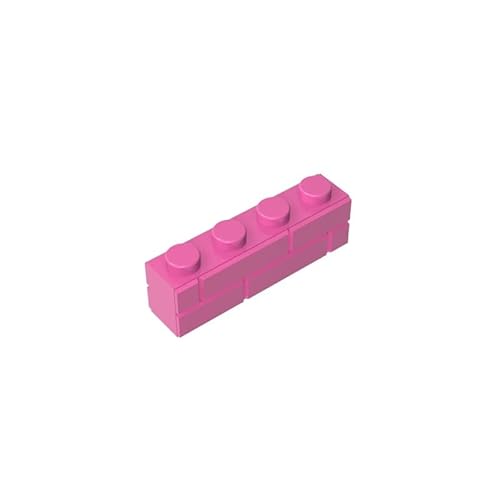 15533 Basic Bricks Brick Special 1x4 mit Mauerziegelprofil, 50 Stück, GDS-632, kompatibel mit Lego Bausteinen, Farbe:Dunkles Pink 221 von XYEIUGO